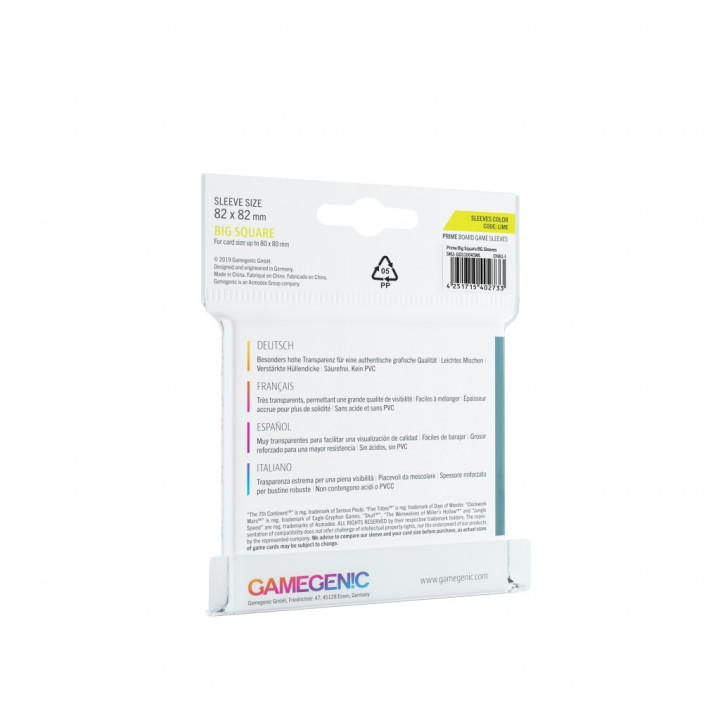 Gamegenic - 50 Prime Sleeves - 82x82