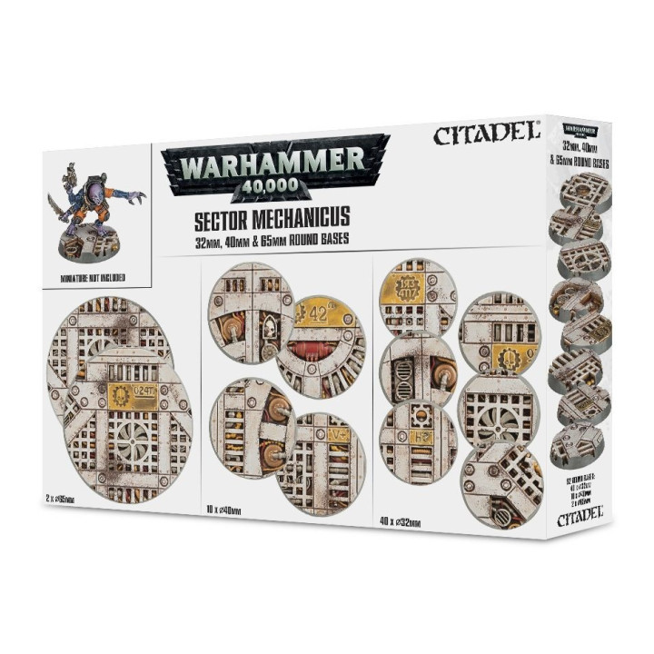 Sector Mechanicus: round bases of 25mm, 40mm and 65mm - BASES FOR MINIATURES