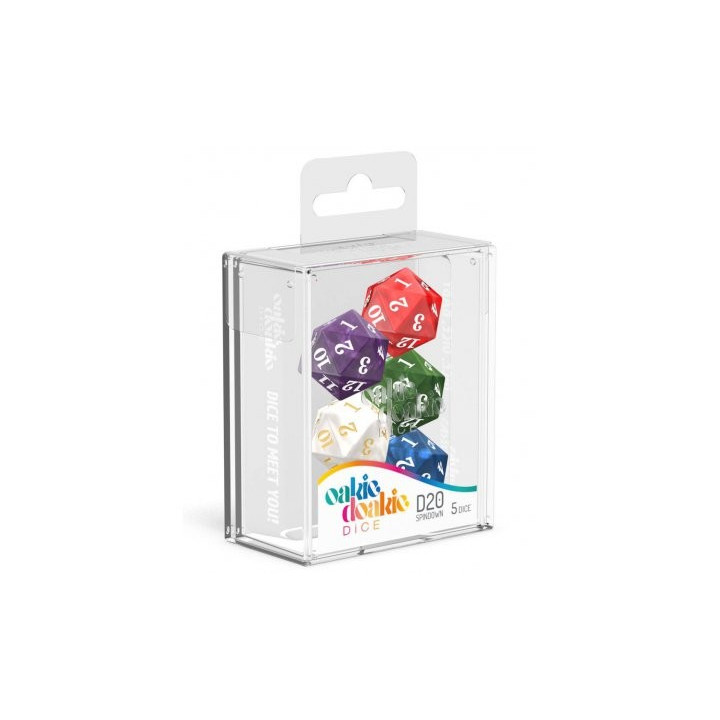 DÉS - MARBLE - Oakie Doakie Dice - Set de 5 D20 Spindown