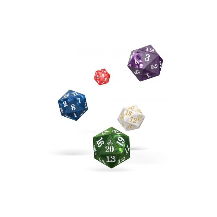 MARBLE - Oakie Doakie Dice - Set of 5 D20 Spindown - Dice
