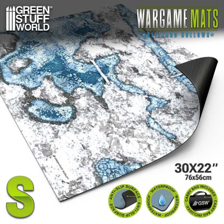 PLAYMATS (TERRAIN) : Tapis néoprène 22x32" Blizzard Hollows (56x76cm)