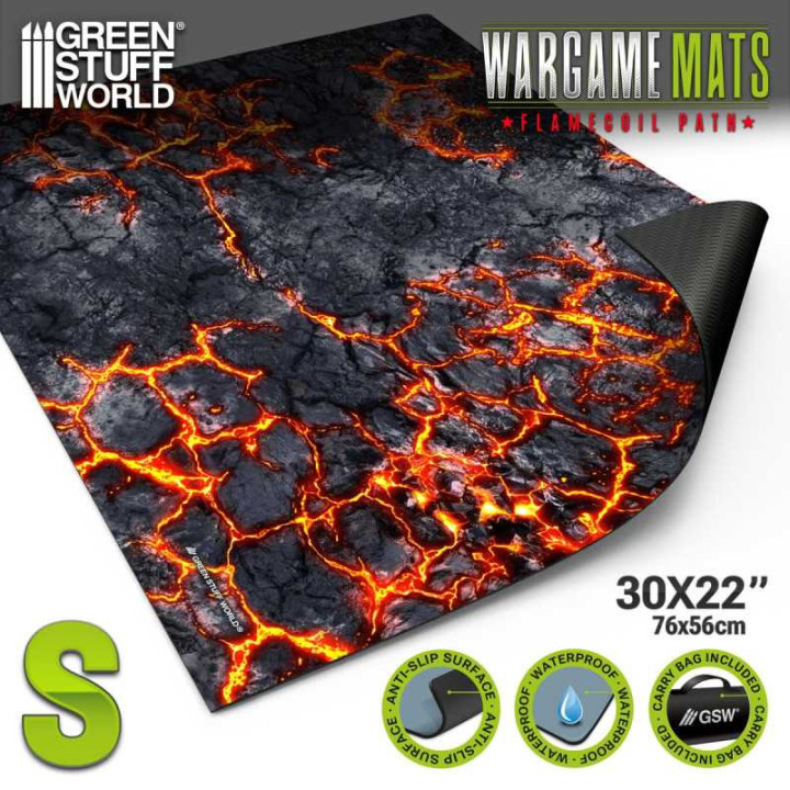 PLAYMATS (TERRAIN) : Tapis néoprène 22x32" Flamecoil Path (56x76cm)