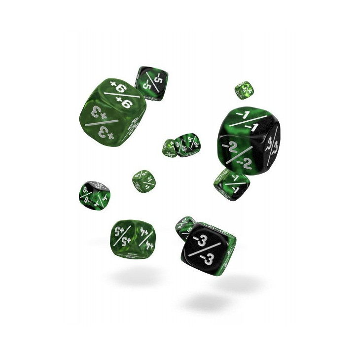 DÉS - MARBLE & GEMIDICE - Oakie Doakie Dice - 14 dés D6 de 12 mm Positive & Negative