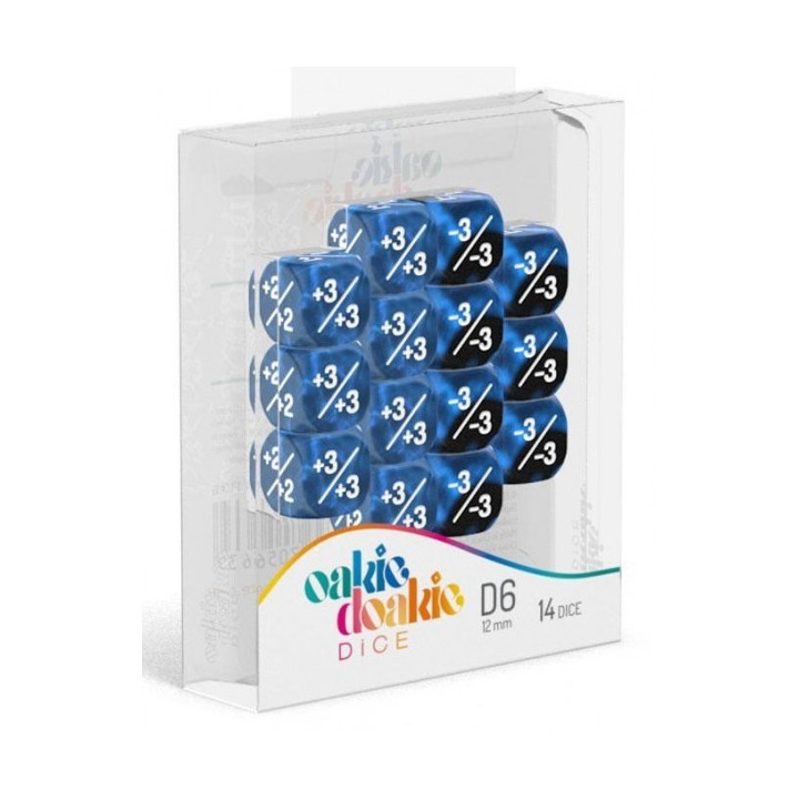 MARBLE & GEMIDICE - Oakie Doakie Dice - 14 dés D6 de 12 mm Positive & Negative - DES