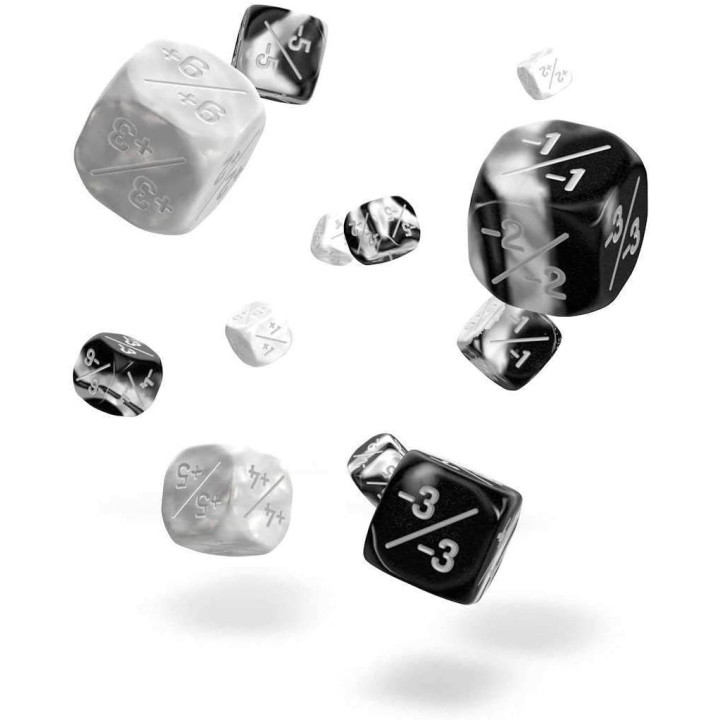 MARBLE & GEMIDICE - Oakie Doakie Dice - 14 dés D6 de 12 mm Positive & Negative - DES