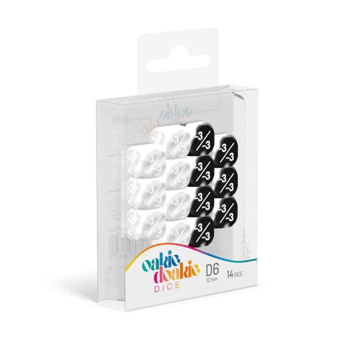 MARBLE & GEMIDICE - Oakie Doakie Dice - 14 dés D6 de 12 mm Positive & Negative - DES