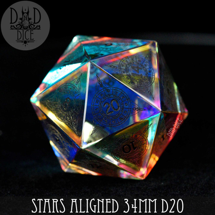Stars Aligned Glass 30mm D20 (Gift Box) _ DÉS
