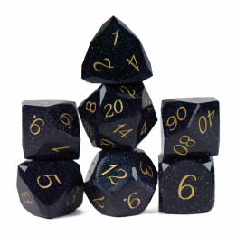 DÉS : Gem Cut Goldstone Dice Set (Gift Box)