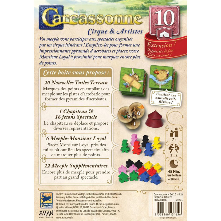 Carcassonne : Extension 10 - Cirque & Artistes - TO SORT