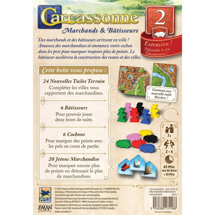 Carcassonne : Extension 2 - Marchands et Bâtisseurs - TO SORT
