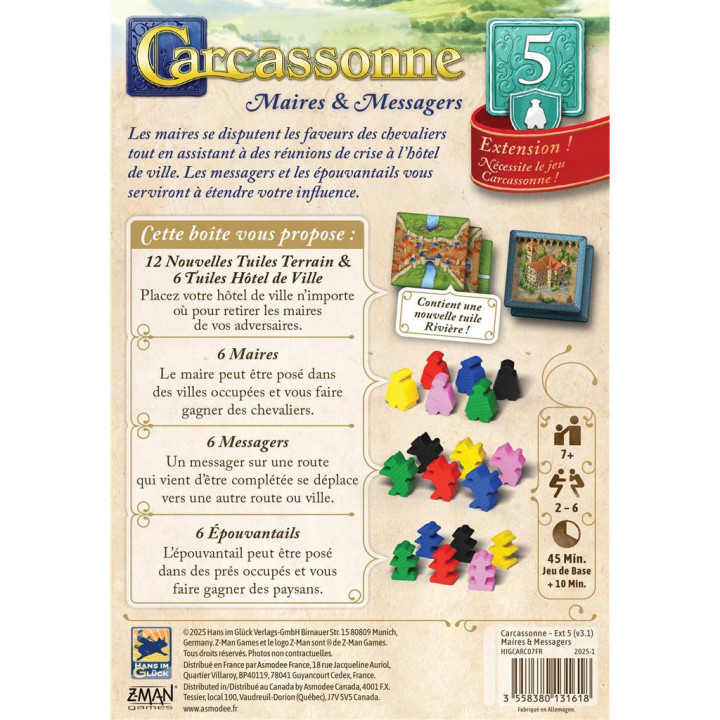 Carcassonne : Extension 5 - Maires & Messagers - TO SORT