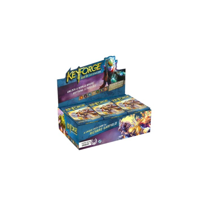 Keyforge the Age of Ascension - display of 12 decks - BOARD GAMES