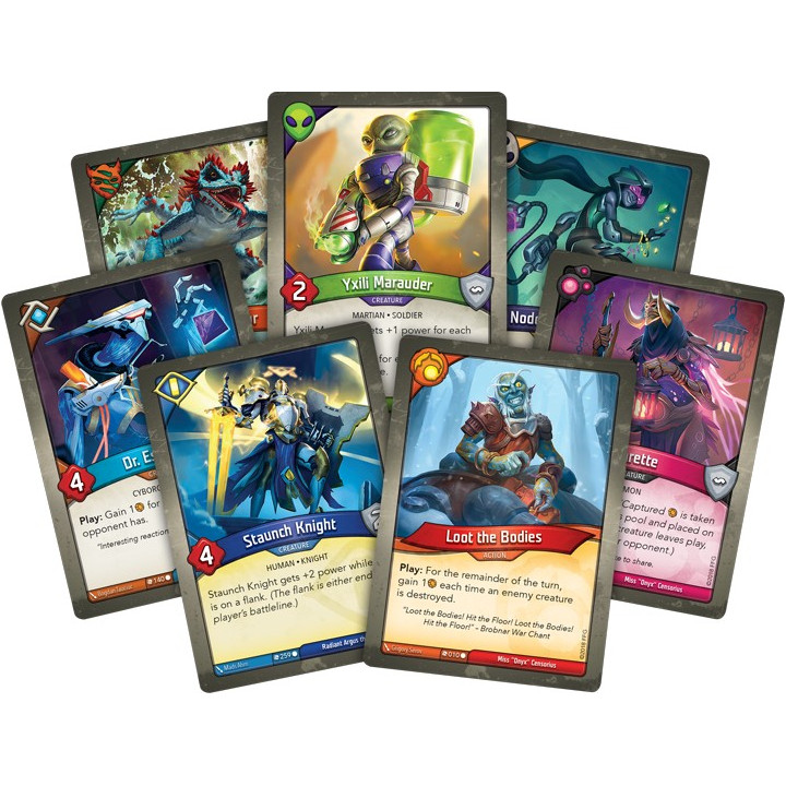Keyforge the Age of Ascension - display of 12 decks - BOARD GAMES