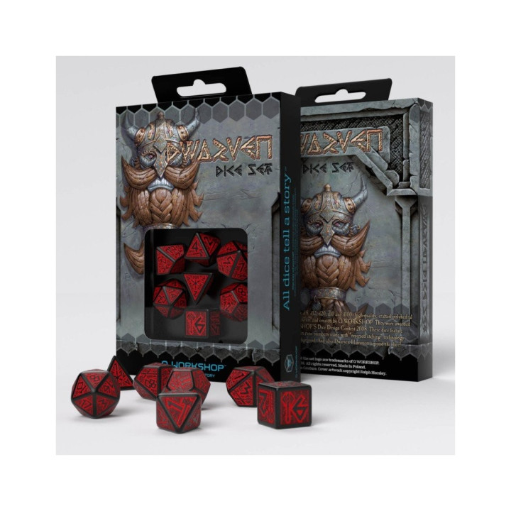 ACCESSOIRES - Dwarven Black & red Dice Set