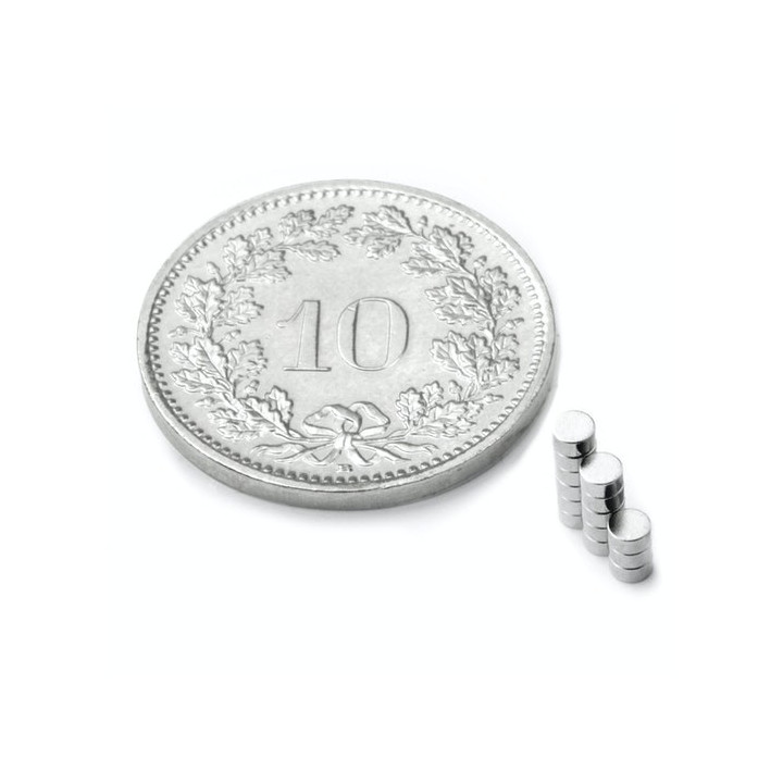 Neodym magnetic disk - Ø 2 mm, height 1 mm - MAGNETS