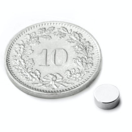 Neodym magnetic disk - Ø 5 mm, height 2 mm - MAGNETS