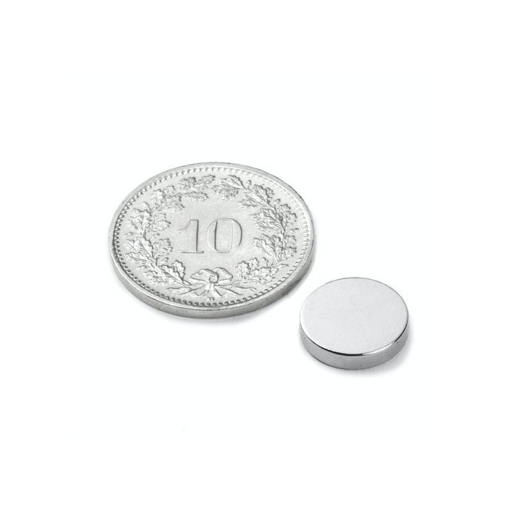 Disque magnétique Néodyme Ø 10 mm, hauteur 2 mm - MAGNETI