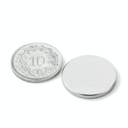 Neodym magnetic disk - Ø 20 mm, height 2 mm - MAGNETS