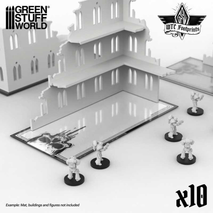 TERRAIN - DÉCORS - Gabarit Ruine avec crânes WTC basiques x10
