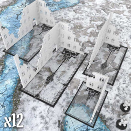 TERRAIN - DÉCORS - Gabarit Ruine avec crânes pour Wh40k compatibles