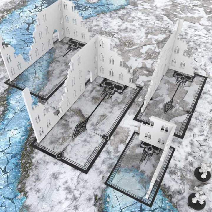 Gabarit Ruine avec crânes pour Wh40k compatibles - TERRAIN - SCENERY