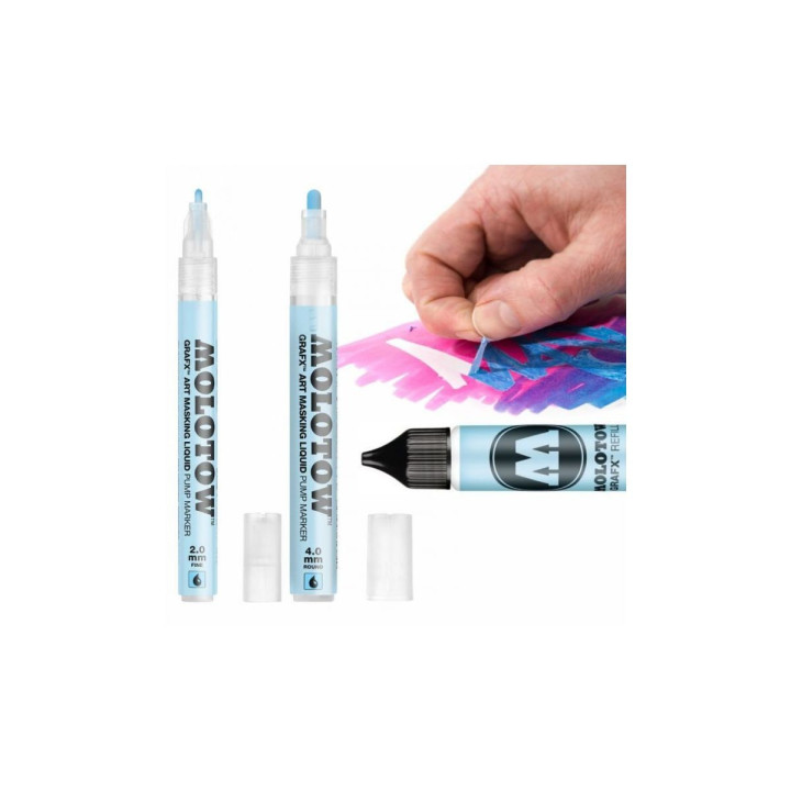 STYLOS - Marqueur masquant - GRAFX Art - Liquide masquant décollable - 2mm - 13.1 cm