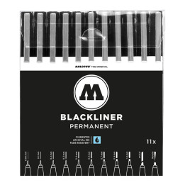 STYLOS - Set complet 11 Blackliner - MOLOTOW - toutes tailles - 12.4 cm