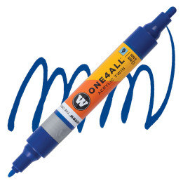 STYLOS - Marqueur pour Maquettes - One4All Twin - Acrylique Bleu Foncé - 1,5/4mm - -204 - 14 cm