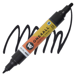 STYLOS - Marqueur pour Maquettes - One4All Twin - Acrylique Noir - 1,5/4mm - -180 - 14 cm