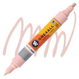 STYLOS - Marqueur pour Maquettes - One4All Twin - Acrylique Rose Poudré Pastel - 1,5/4mm - -207 - 15 cm