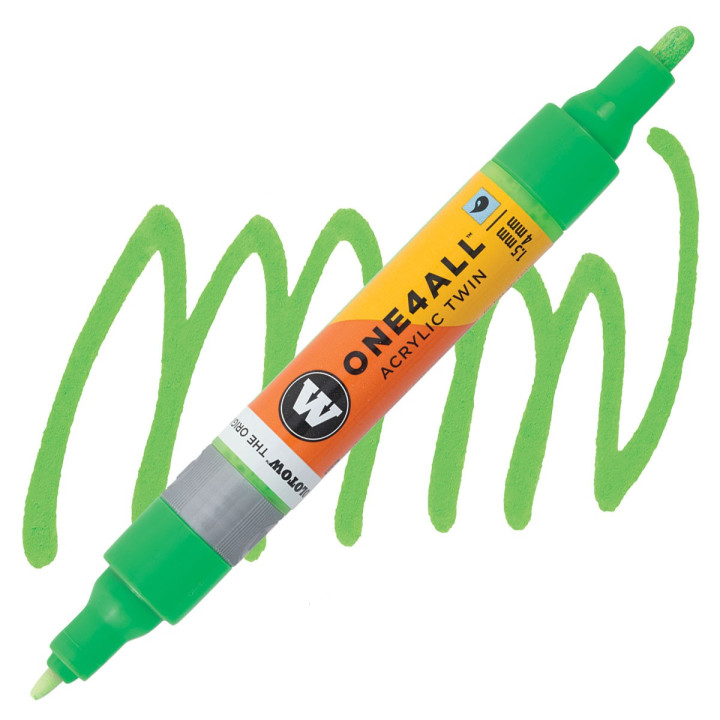 STYLOS - Marqueur pour Maquettes - One4All Twin - Acrylique Vert Fluo Phospho. - 1,5/4mm - -219 - 15 cm