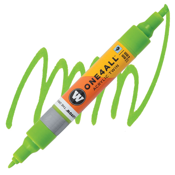 Marqueur pour Maquettes - One4All Twin - Acrylique Vert Sauterelle - 1,5/4mm - -221 - 15 cm - PENS