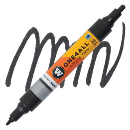 STYLOS - Marqueur pour Maquettes - One4All Twin - Acrylique Métalli-Noir - 1,5/4mm - -223 - 15 cm