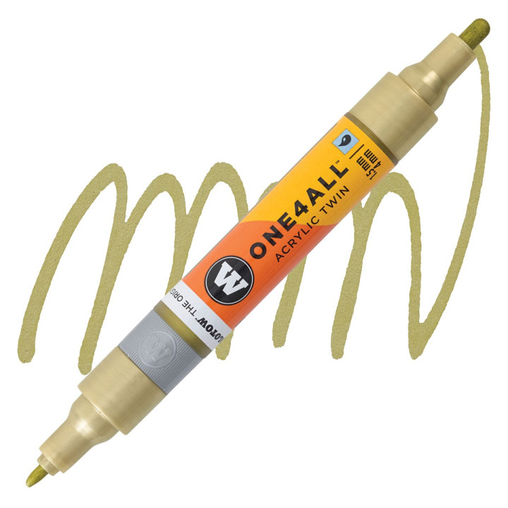 Marqueur pour Maquettes - One4All Twin - Acrylique Or - 1,5/4mm - -228 - 15 cm - STILOS
