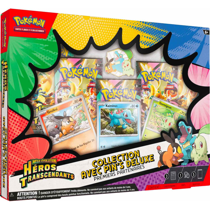 POKÉMON – JEU DE CARTES - Pokémon ME02.5 : Premiers Partenaires Deluxe Pin Collection Héros Transcendants