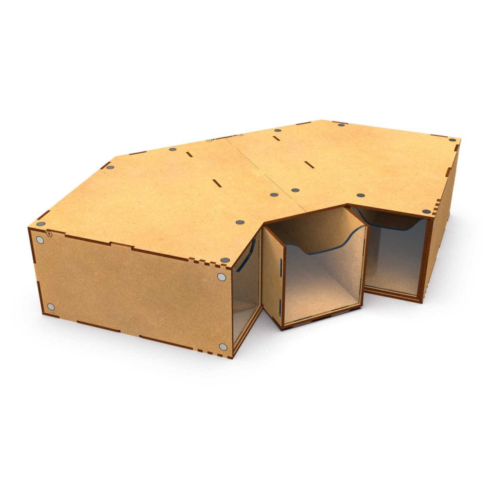 Module d’angle de rangement empilable avec 3 tiroirs