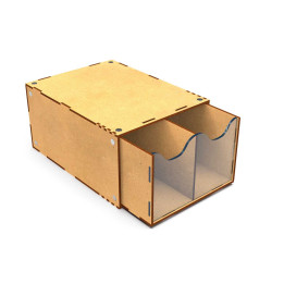 Demi-module de rangement à tiroirs empilable avec 2 tiroirs verticaux