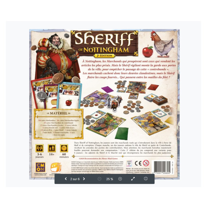 JEUX EXPERTS - Sheriff of Nottingham - 2e Edition