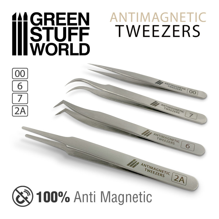 100% Anti-magnetic QUARTZ Tweezers SET - MODELLING TOOLS + ACCESSORIES