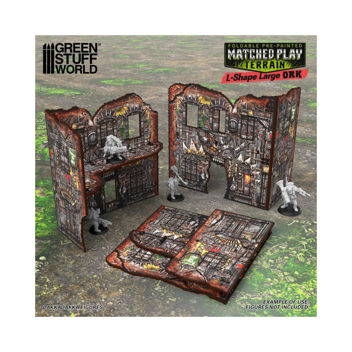 Ruine Grande en forme de L pliable prépeinte Matched Play - Orks