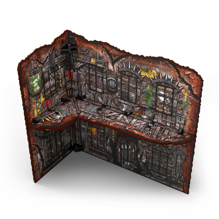 Ruine Grande en forme de L pliable prépeinte Matched Play - Orks