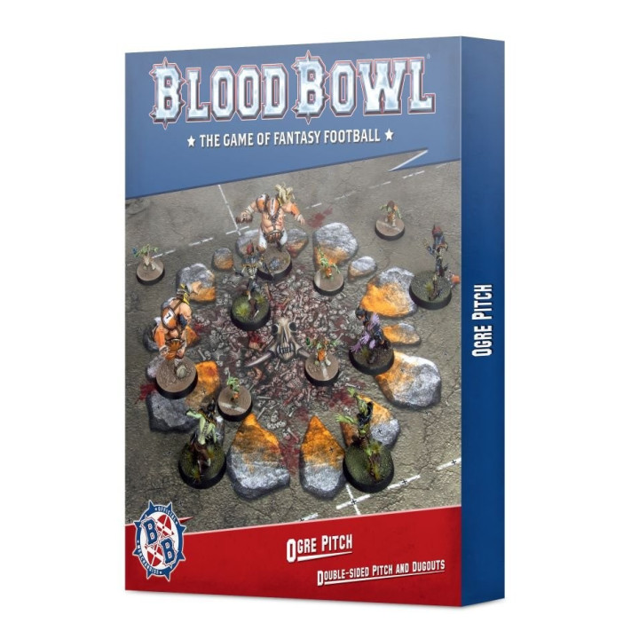FIGURINES - Blood Bowl Ogre Pitch - Double-sided Pitch and Dugouts