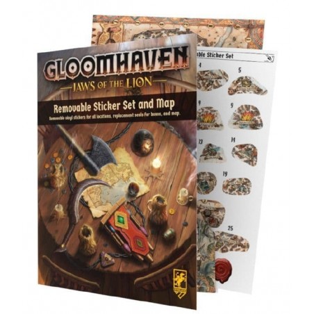Gloomhaven: Jaws of the Lion Removable Sticker Set and Map