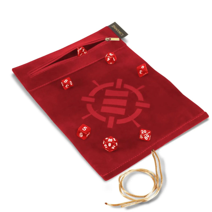 Dice Rolling Mat: Enhance - Roll on a Scroll & Acrylic RPG Dice Set (7)