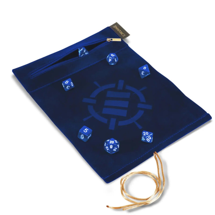 Dice Rolling Mat: Enhance - Roll on a Scroll & Acrylic RPG Dice Set (7)