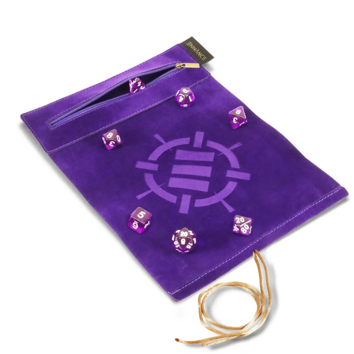 Dice Rolling Mat: Enhance - Roll on a Scroll & Acrylic RPG Dice Set (7)
