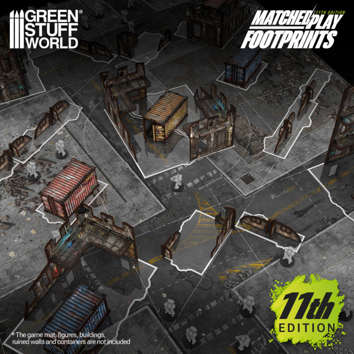 Gabarit Ruine basiques 11e édition pour Wh40k compatibles