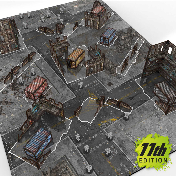 Gabarit Ruine basiques 11e édition pour Wh40k compatibles