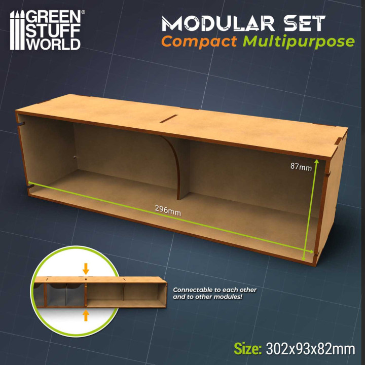Présentoir horizontal compact polyvalent