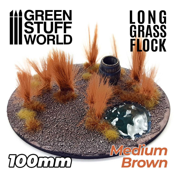 Herbe longue 100mm - Marron moyen